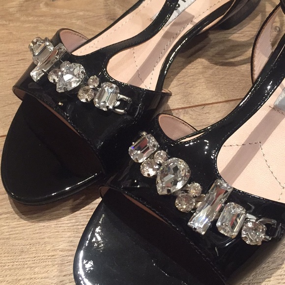 *SOLD* Miu Miu t-strap black jewel sandals - Picture 8 of 8